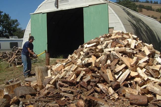 Preparing way splitting wood